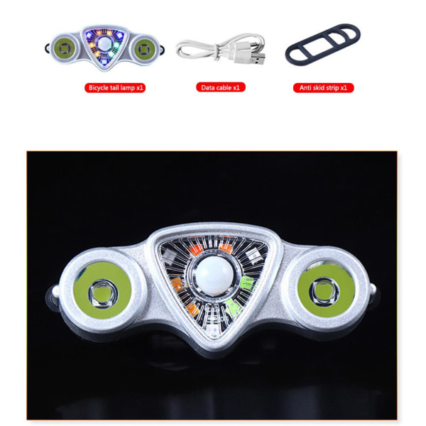Cykellampa Blinkers USB Uppladdningsbar Vattentät LED-Signal