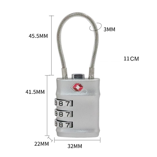 [2 stk.] TSA-bagagelåse, 3-cifrede sikkerhedshængelåse, kombinationshængelåse