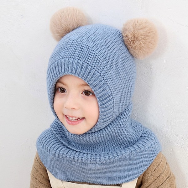 Balaclava Girls Baby Boys Söt Beanie Scarf Vintervarma öronkåpor