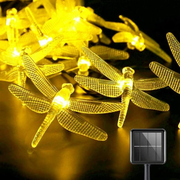 Dragonfly Solar String Lights Outdoor 7m 50Led Vanntett Solar F