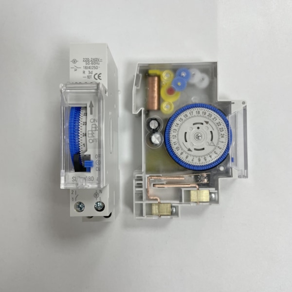 24-timers mekanisk timer 15-minutters minimum timer, hvit, 9,2*6,5 cm