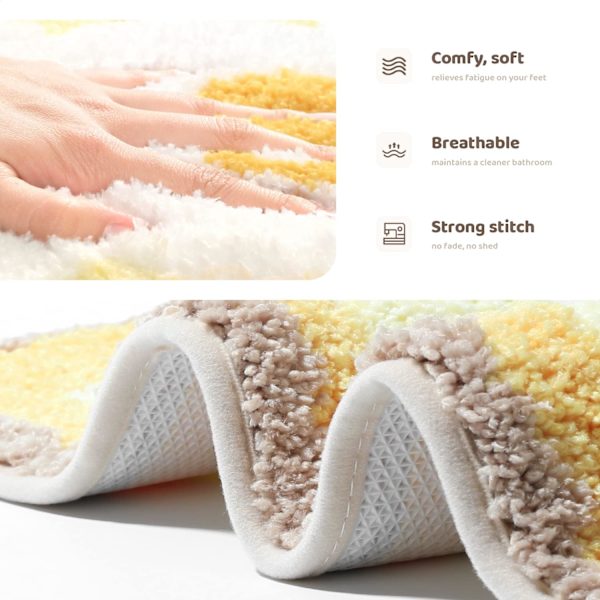 Toast badrumsmatta 18\" x 26\" halkfri badmatta mjuk duschmatta plysch mikrofiber vattenabsorberande tjock lurvig golvmatta, maskintvättbar, katt