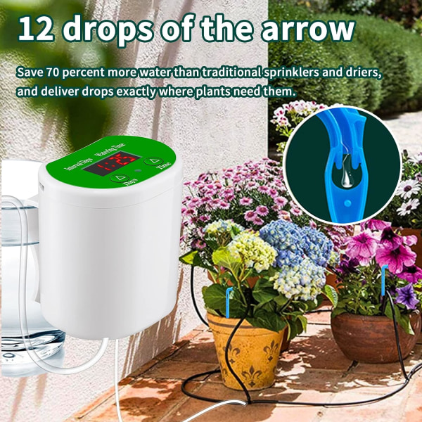 Automatisk droppbevattningskit, 12 kit självbevattning för inomhusväxter