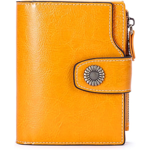 Genuine Leather Women's Wallet in Short Size RFID Blocking Women's Wallet,