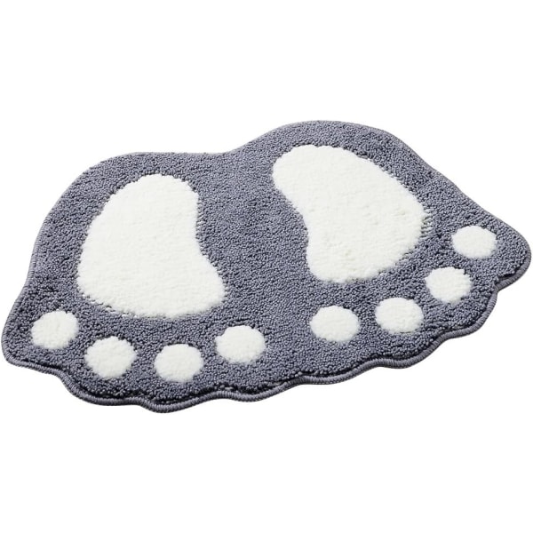 Skridsikkert og absorberende tæppe til badeværelset, design med store fødder, polyester,