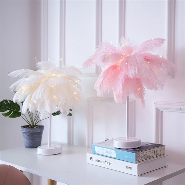 LED-fjärrkontroll fjäderlampa, modern minimalistisk sovrums sänglampa