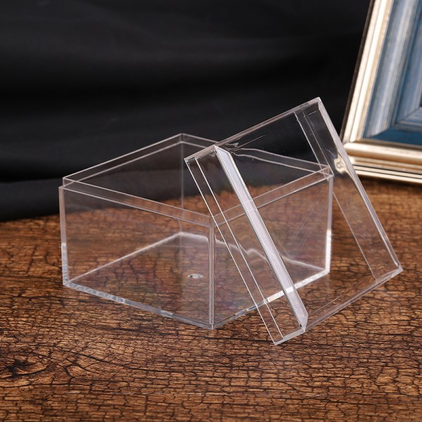 10 st 8*8*6 cm transparent godisbox i akryl, livsmedelsgodkänd plast