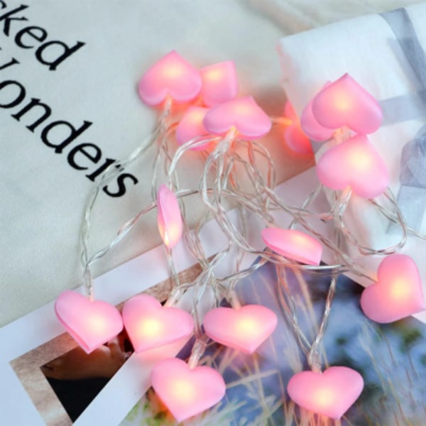 Love Heart Led String Fairy Lights Pink Girl Room Decoration Stri