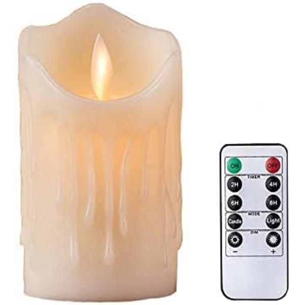 4,9 tum LED Flameless Candle Wave Shape Uppladdningsbar miljövänlig F