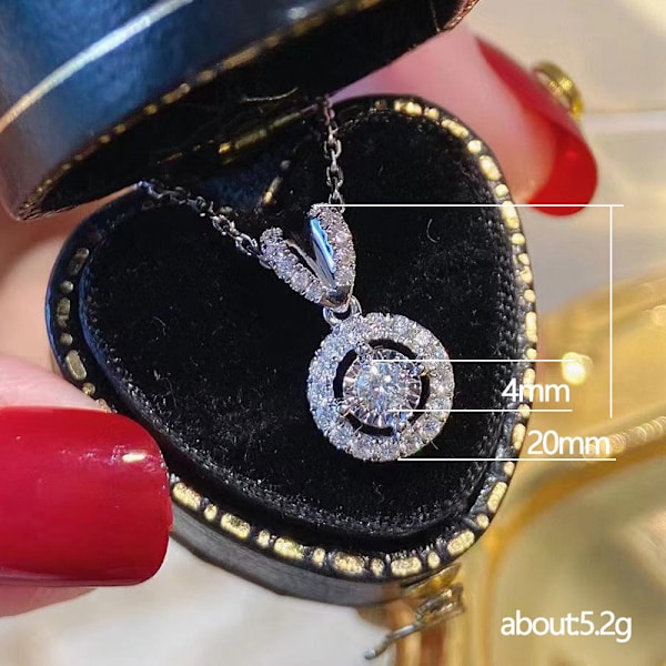 Vacker Dam Smycken Cubic Zirconia Silver Halsband Hänge Bröllop Present