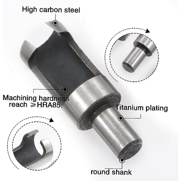 4 st kolstål träplugg hålfräs borr set 1/4\" 3/8\"