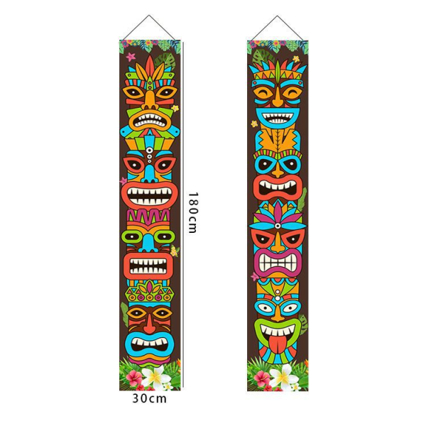 Hawaiian Luau-festdekorasjoner, Tiki Totem-dørbanner S