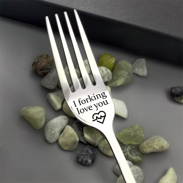 2st graverat meddelande rostfritt stål gaffel spegel polerad dishwa