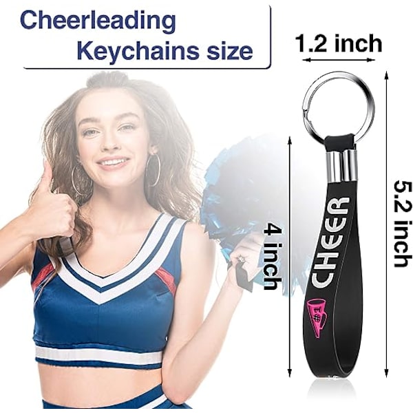3 st Cheer Nyckelring Cheer Gåvor Cheerleading Nyckelring Motiverande Citat Nyckelring Inspirerande Silikon Nyckelring Nyckelring för Kvinnor Flickor Cheer Team Temafest Förmåner Tillbehör