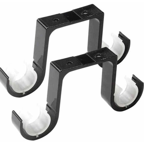 Set med 2 svarta gardinstångshållare i aluminiumlegering, 15,5*8 cm