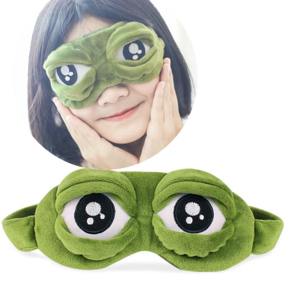Söta roliga gröna groda ögonmasker för vuxna barn Roliga ögonbindel Wi