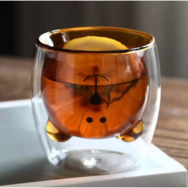 Söta ölmuggar kaffe te glas dricksglas, transparent