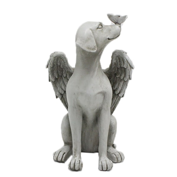 Havefigur Engel Hund Figur Resin Dyreskulptur, Ornament