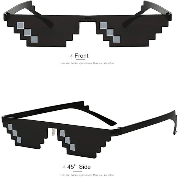 [3-pack] Solglasögon, Herr Dam Glas 8 Bit Pixel Mosaik Glasögon Ph