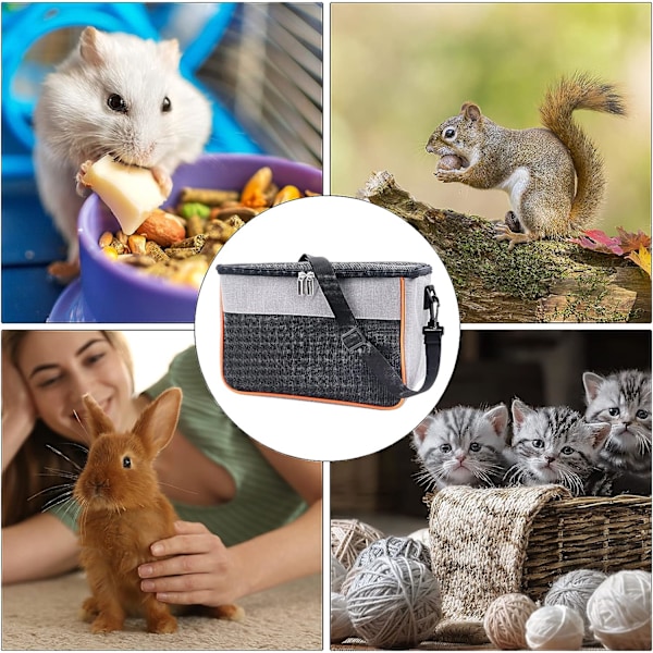 Hamster Liten Djurbärväska för Marsvin Bärbar Resväska Syrisk Hamster Andningsbar Handväska för Gerbil Mus Råtta Kanin Ekorre Kattunge