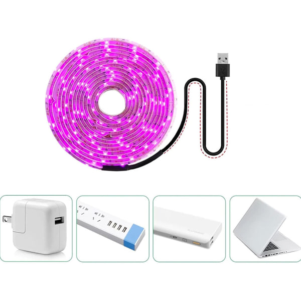 USB Plant Grow LED Light, Waterproof Full Spectrum Growing Lamp 5