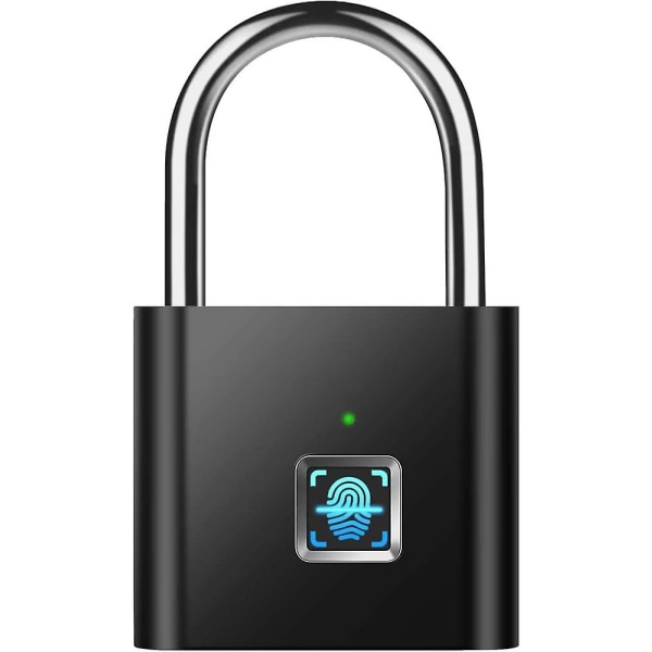 Fingeravtrykkslås Smart Lock Biometrisk lås [Nøkkelløs], svart, sink