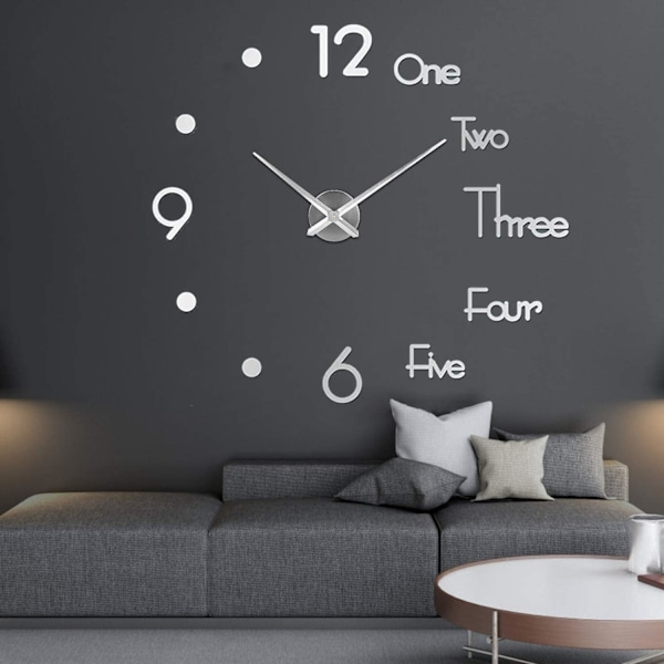 Oversized Clock Modern Mute Creativity DIY Frameless Large Wall Clock 3D Mi