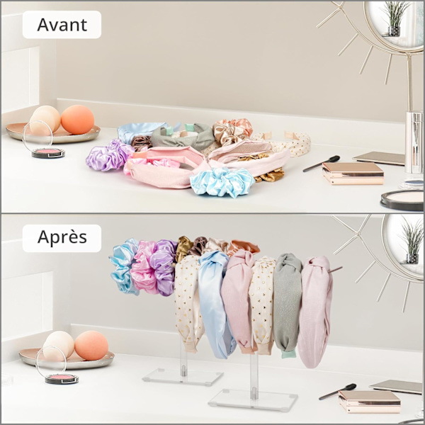 Hårtillbehör Organizer i Akryl (2-pack) - Klar Hårsnoddehållare för