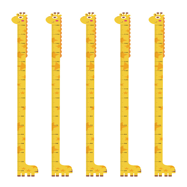 Giraffhöjd klistermärken tecknad film baby höjd barn 180 * 13,8 cm