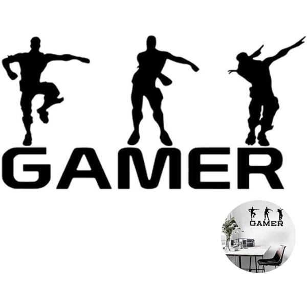 Gamer veggklistremerker Gamer figurer dekor veggklistremerker Gamer vanntett veggklistremer spill veggklistremer Gamer kontroller videospill for gutter soverom stue hjem (4 stykker)