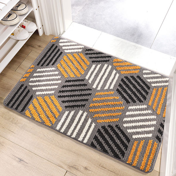 Halkskyddad inomhusdörrmatta, mjuk, absorberande och tvättbar inomhusentrématta, dörrmatta för inomhus, utomhus, sovrum, kök, entré, hall - 60 x 90 cm, grå