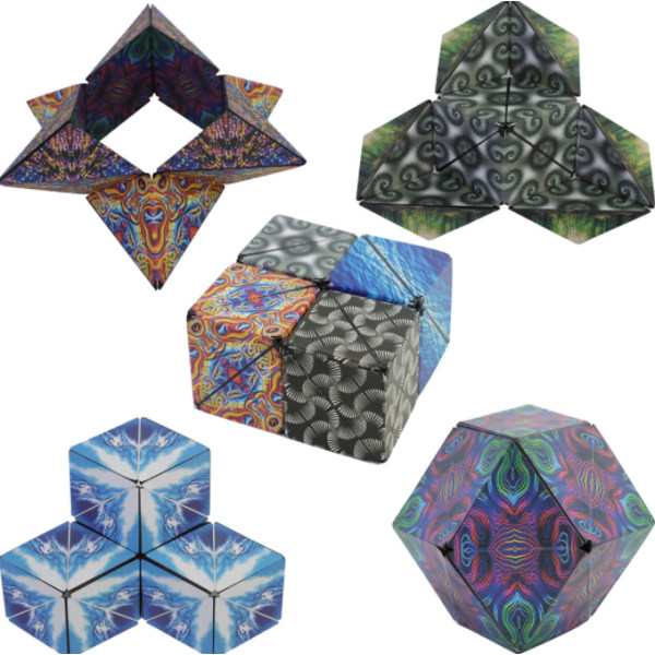 Tre-dimensjonale geometriske magnetiske byggeklosser Rubiks kube