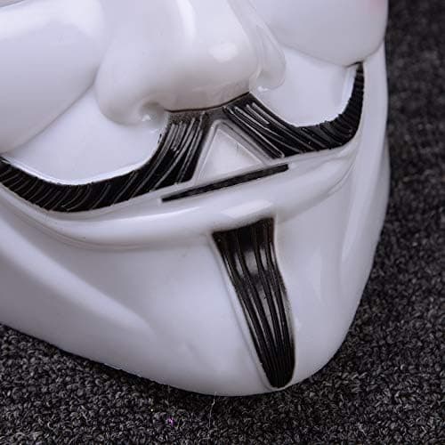 Guy Fawkes-maske - V for Vendetta, Anonymous Hacker Cosplay-festmaske (hvit
