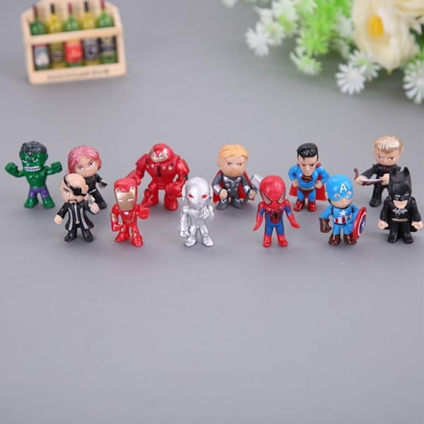 20-delad superhjälte-tårtdekoration, superhjältefigurer, miniatyrfigurer