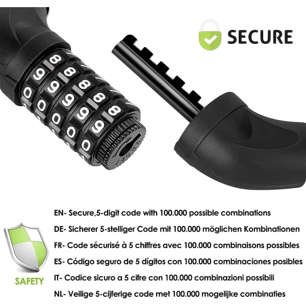 Bicycle lock with numbers and high security level, bicycle chain