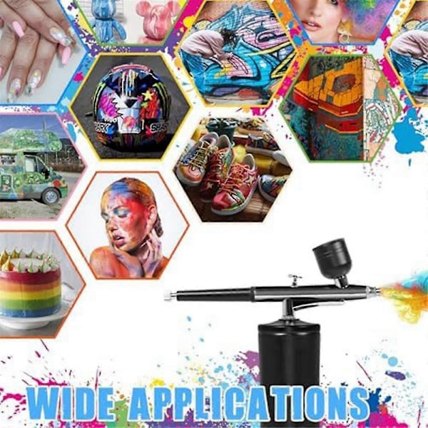 Airbrush-set med luftkompressor, handskar - 27psi högt tryck airbrush med slang
