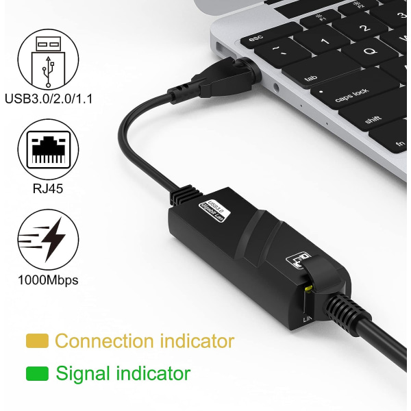 USB Ethernet-adapter, USB 3.0 till RJ45 Ethernet-adapter, Nätverk 1