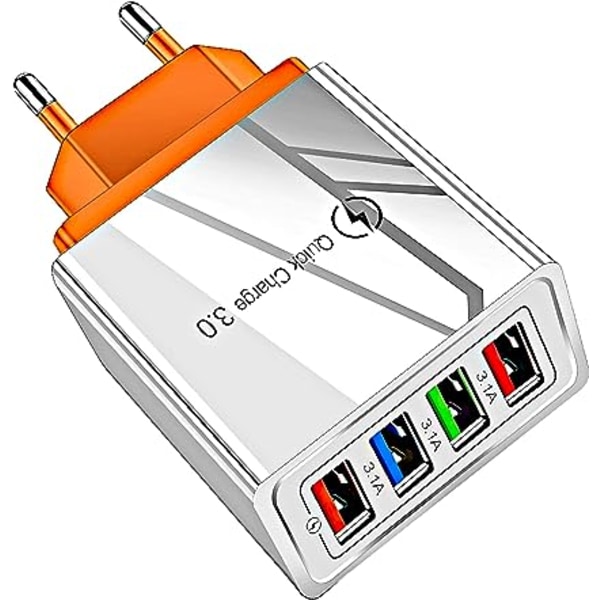 Multiport-lader, 4-ports USB-lader eller Quick Charge-vegguttak