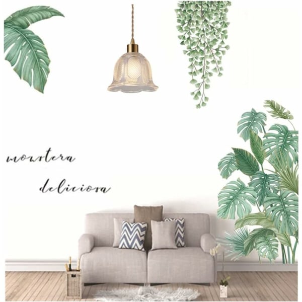 wall sticker,Green Plant Wall Sticker,Tropical Plant Palm Leaf St