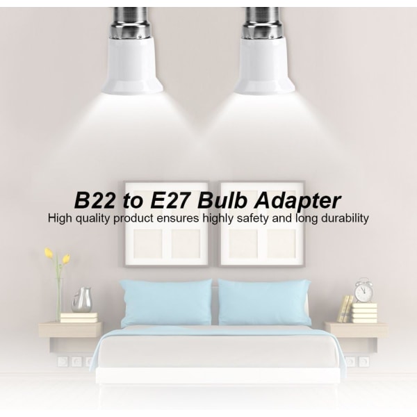 B22 hane till E27 lamphållare honadapter, 5 st
