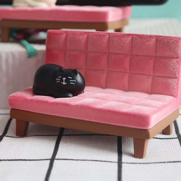 Skrivbordsmobilhållare Stativ Rosa soffa med söt kattkatt för Of