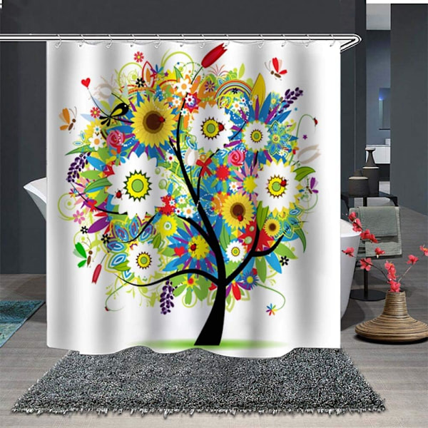 Shower curtain made of 100% anti-mold and waterproof polyester fabric. Bath