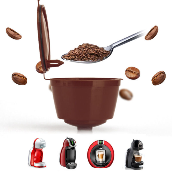 4st hållbara påfyllningsbara kaffekapslar Filter cirkulerande kaffe
