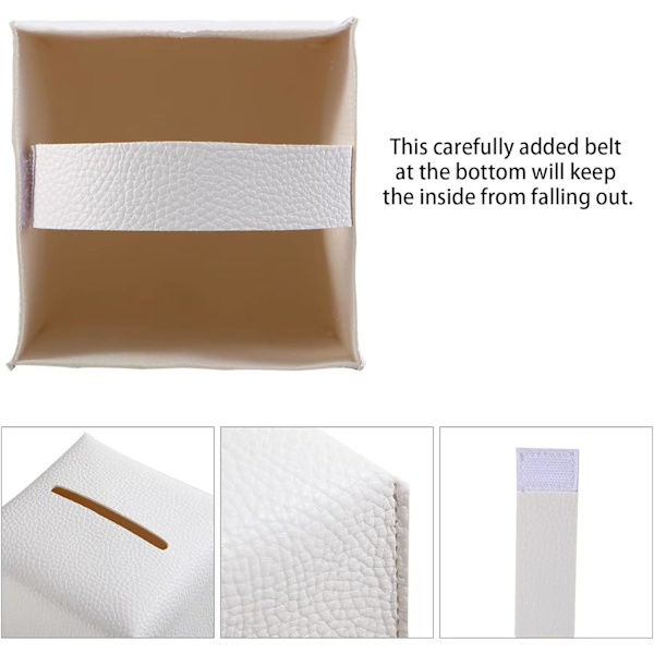 2-pack, VIVIDLY servettbehållare, fyrkantig modern PU-läder servettbehållare