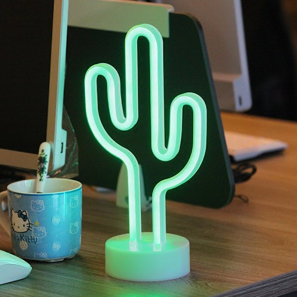 Neon skyltar för sovrum med stöd bas, batteri eller USB, ljus d