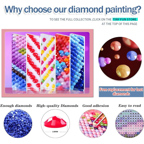 Diamantmålningssatser för vuxna och barn DIY 5D Diamantkonstfärg