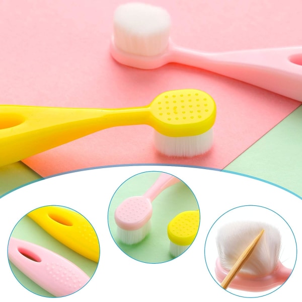 6-pack barn supermjuk nano tandborste för barn 20000 borst för Bo