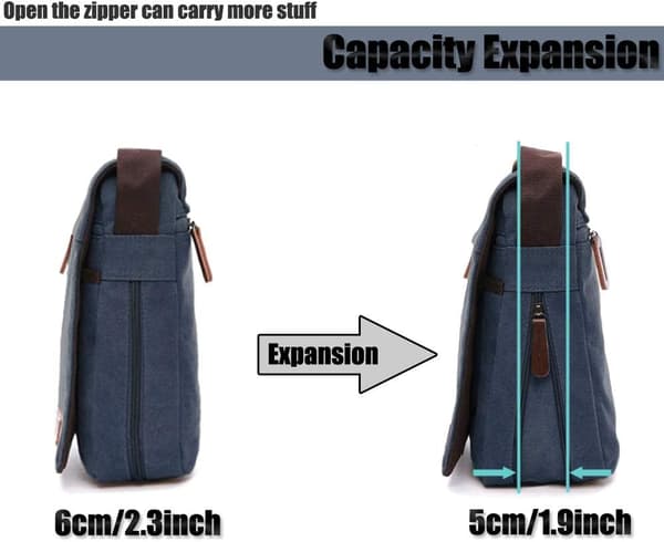 Herre skuldertasker, Canvas Crossbody tasker, 13,3 tommer Laptop tasker, Messenger