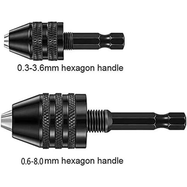 2 st Hex-skaft Nyckellös Borrchuck, Skruvmejsel Konverter Borr B