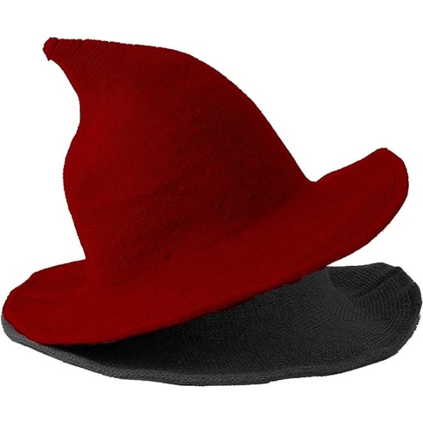 2-pak Halloween heksehatter varme ullhatter for kvinner Halloween